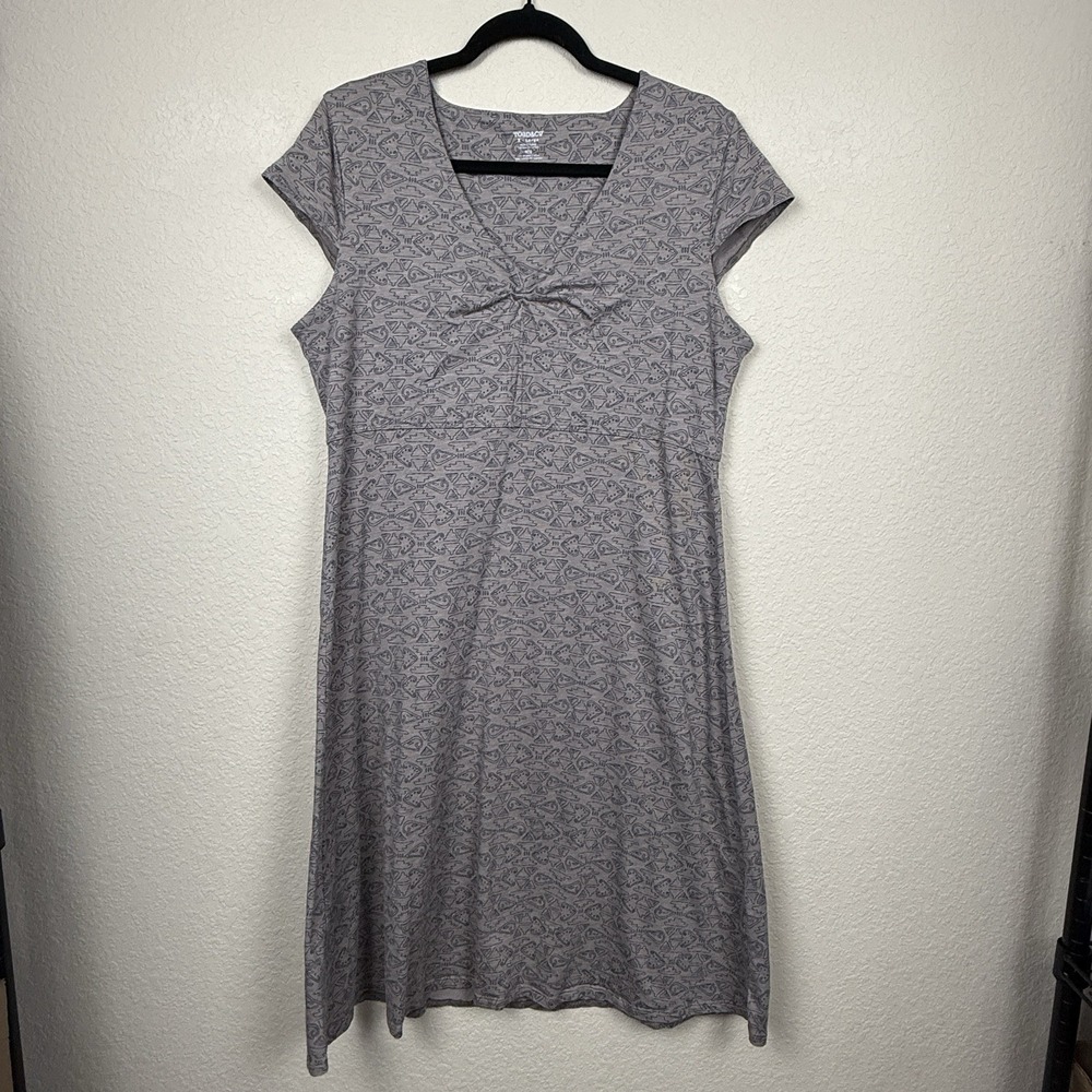 Toad & Co Rosemarie Taupe Dress Organic Cotton Tencel Eco Friendly Gorpcore XL